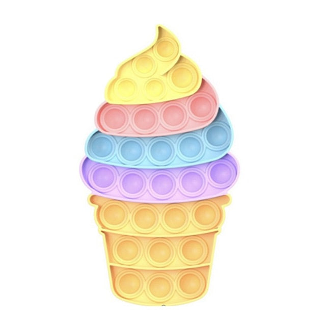 Rainbow Push Bubble Fidget Toys Animal Shape Adult Stress Relief Sensory Toy Soft Squishy Bubble Anti Stress Toy Autism Needs