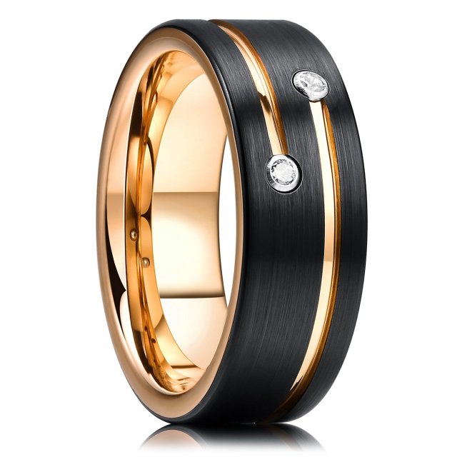 Fashion 8MM Men's Blue Groove Beveled Edge Tungsten Carbide Ring Black Celtic Dragon Blue carbon fibre Ring Men Wedding Band