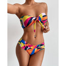 Miturn 2021 New FLoral Printed Low Waist Two Pieces Bikini Set Swimsuit Female Women Beachwear Swimwear Bather Bathing Suit