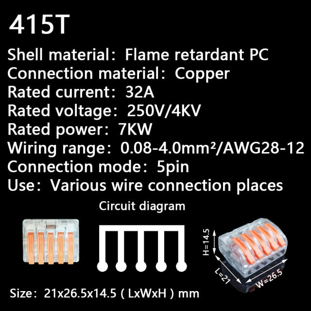Mini Fast Wire Cable Connectors Universal Compact Conductor Spring Splicing Wiring Connector Push-in Terminal Block SPL-2/3 212
