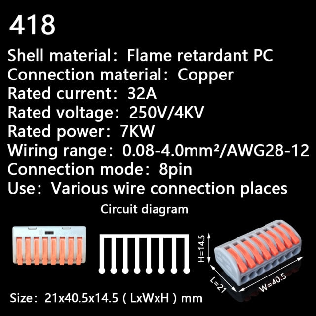 Mini Fast Wire Cable Connectors Universal Compact Conductor Spring Splicing Wiring Connector Push-in Terminal Block SPL-2/3 212