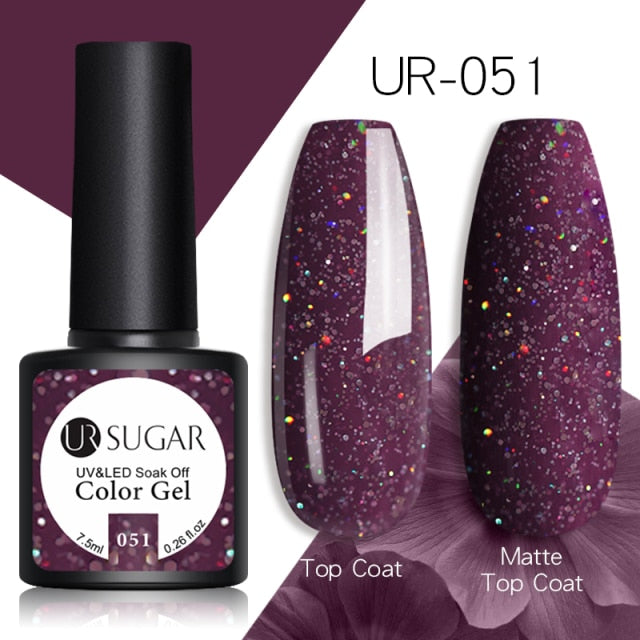 UR SUGAR Glitter Gel Nail Polish 7.5ml Gel All For Manicure UV Semi Permanent Gel Varnish Soak Off Nail Art Need Base Top Gel