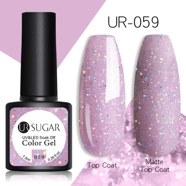 UR SUGAR Glitter Gel Nail Polish 7.5ml Gel All For Manicure UV Semi Permanent Gel Varnish Soak Off Nail Art Need Base Top Gel