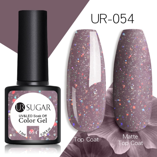 UR SUGAR Glitter Gel Nail Polish 7.5ml Gel All For Manicure UV Semi Permanent Gel Varnish Soak Off Nail Art Need Base Top Gel