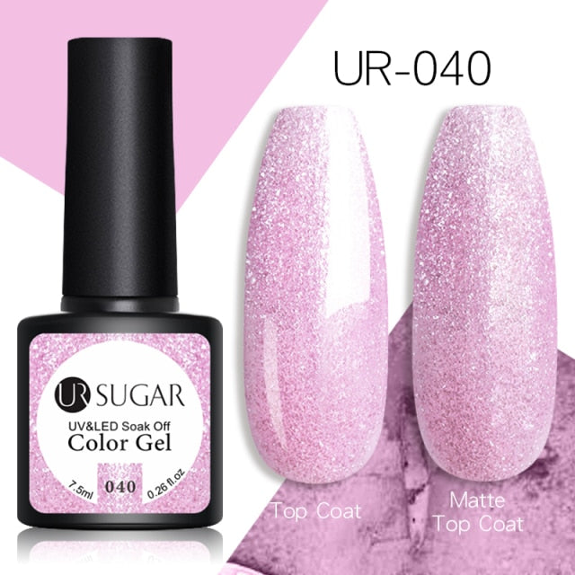 UR SUGAR Glitter Gel Nail Polish 7.5ml Gel All For Manicure UV Semi Permanent Gel Varnish Soak Off Nail Art Need Base Top Gel