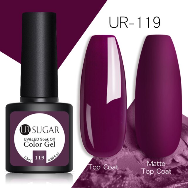 UR SUGAR Glitter Gel Nail Polish 7.5ml Gel All For Manicure UV Semi Permanent Gel Varnish Soak Off Nail Art Need Base Top Gel