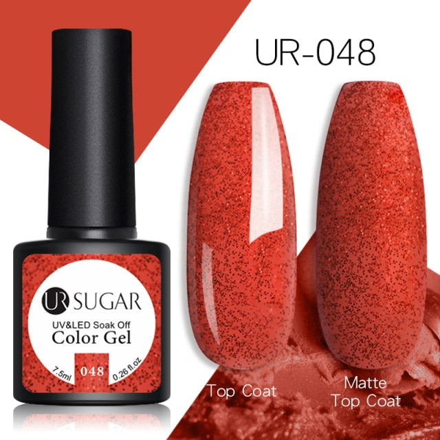 UR SUGAR Glitter Gel Nail Polish 7.5ml Gel All For Manicure UV Semi Permanent Gel Varnish Soak Off Nail Art Need Base Top Gel