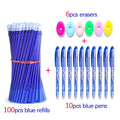 100+16pc Erasable Pen Set 0.5mm Washable Handle Magic Gel Pens Refills Rods for School Office Writing Supplies Kawaii Stationery
