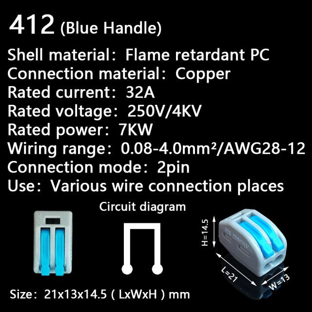 5/10pcs Mini Fast Wire Cable Connectors Universal Compact Conductor Spring Wiring Connector Push-in Terminal Block 4123458