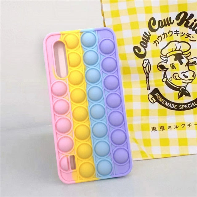 Redmi Note 9 Pro 9S 7 8 Pro Push Pop Bubble Fidget Toy Case Soft Cover for Redmi 9 9T 9C 9A Mi Poco X3 M3 Sensory Stress Reliver