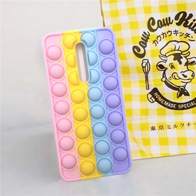 Redmi Note 9 Pro 9S 7 8 Pro Push Pop Bubble Fidget Toy Case Soft Cover for Redmi 9 9T 9C 9A Mi Poco X3 M3 Sensory Stress Reliver