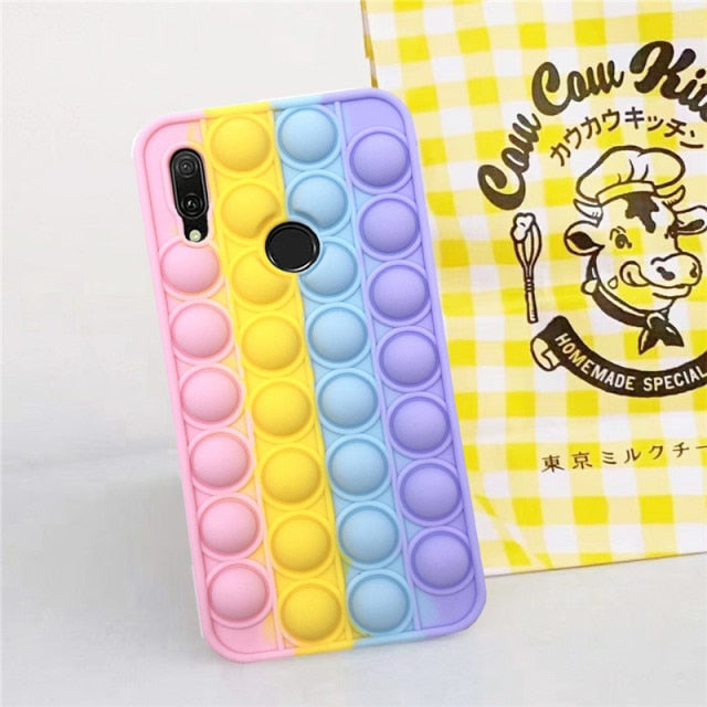 Redmi Note 9 Pro 9S 7 8 Pro Push Pop Bubble Fidget Toy Case Soft Cover for Redmi 9 9T 9C 9A Mi Poco X3 M3 Sensory Stress Reliver