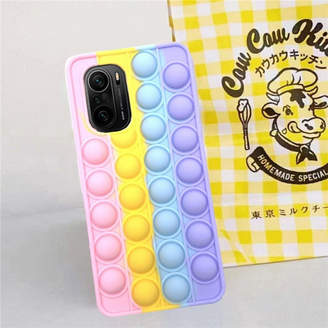 Redmi Note 9 Pro 9S 7 8 Pro Push Pop Bubble Fidget Toy Case Soft Cover for Redmi 9 9T 9C 9A Mi Poco X3 M3 Sensory Stress Reliver