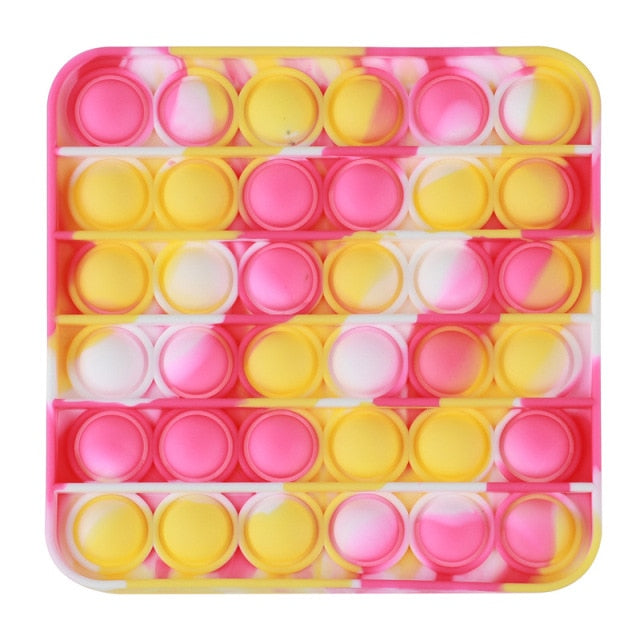 Glow in the Dark Fidget Toys Reliver Stress Toy Rainbow Push Bubble Antistress Children Toy Fluorescence Luminous Free Shipping