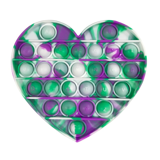 Glow in the Dark Fidget Toys Reliver Stress Toy Rainbow Push Bubble Antistress Children Toy Fluorescence Luminous Free Shipping