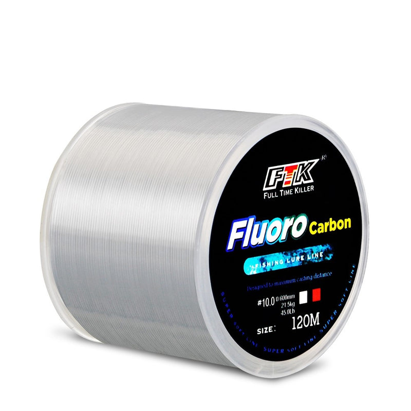 120M Carbon Fiber Coating Leader Fishing Line 0.14-0.6mm 1.88-21.5kg Wearable Fluorocarbon Line Accessories
