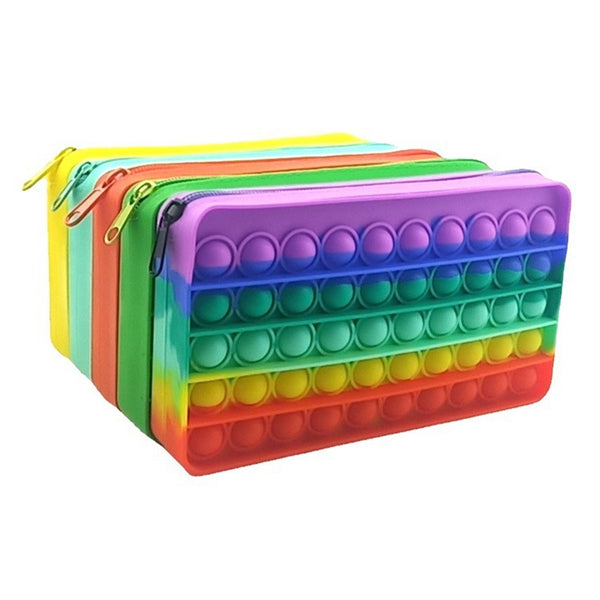 New Pop It Push Bubble Fidget Toys Pencil Case Children Stress Relief Squeeze Toy Antistress Popit Soft Squishy Kids Toys Gifts