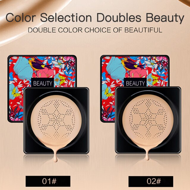 Mushroom Head Air Cushion CC Cream bb glow Cream face Concealer Long Lasting Korean Makeup base Waterproof Cushion Foundation