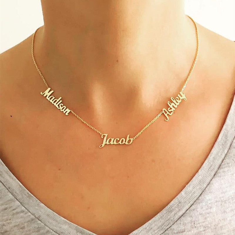 Multiple Name Necklace Personalized Children Mom Family Custom Minimalist Friendship Handmade Grandma Jewelry Mothers Day Gifts