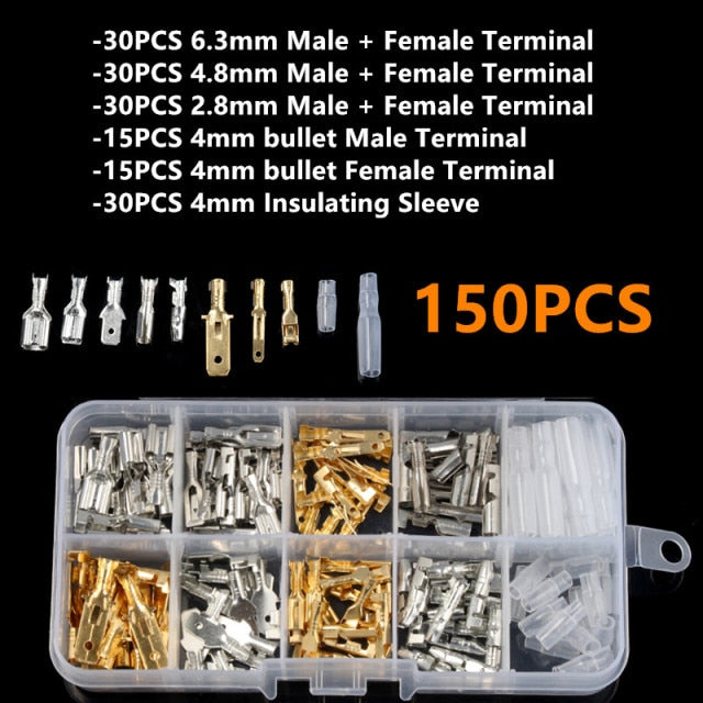 315Pcs Insulated Male Female Wire Connector  2.8/4.8/6.3mm Electrical Wire Crimp Terminals Spade Connectors Assorted Kit