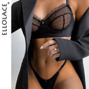 Ellolace Ruffle Lace Lingerie Sexy Women's Underwear Transparent Short Skin Care Kits Sexy Lace Bra Brief Sets Erotic Intimate
