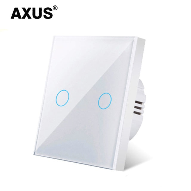 AXUS EU Touch Switch Power Led Panel Wall Light Switches Tempered Black White Crystal Glass 1/2/3 Gang Interruttore AC100-240V
