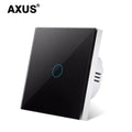 AXUS EU Touch Switch Power Led Panel Wall Light Switches Tempered Black White Crystal Glass 1/2/3 Gang Interruttore AC100-240V