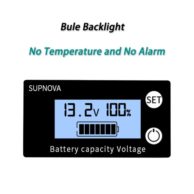 Battery Capacity Indicator DC 8V-100V Lead Acid Lithium LiFePO4 Car Motorcycle Voltmeter Voltage Gauge 12V 24V 48V 72V