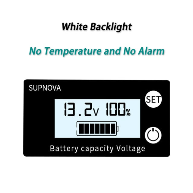 Battery Capacity Indicator DC 8V-100V Lead Acid Lithium LiFePO4 Car Motorcycle Voltmeter Voltage Gauge 12V 24V 48V 72V