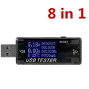 8 in1 QC2.0 3.0 4-30v Electrical power USB capacity voltage tester current meter monitor voltmeter ammeter