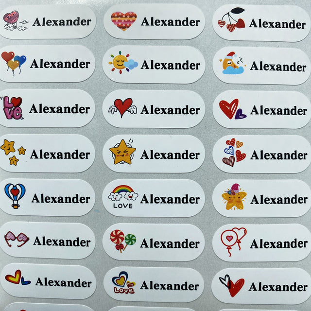 90Pcs Name Sticker Customize Stickers Waterproof Personalized Labels Children School Stationery variety patterns animal boy tag