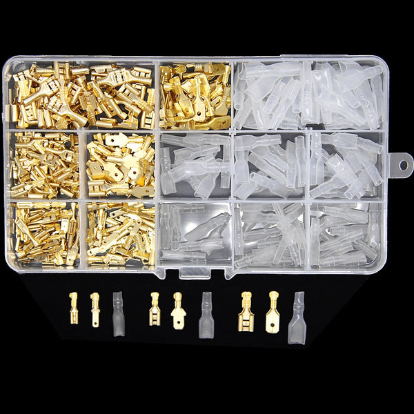 270PCS Insulated Male Female Wire Connector 2.8/4.8/6.3mm Electrical Wire Crimp Terminals Spade Connectors Assorted Kit