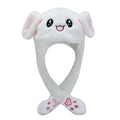 2021 New Rabbit Women's Hat Beanie Plush Can Moving Bunny Ears Hat with Shine Earflaps Movable Ears Casual Animal Cap Beanies