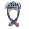 2021 New Rabbit Women's Hat Beanie Plush Can Moving Bunny Ears Hat with Shine Earflaps Movable Ears Casual Animal Cap Beanies