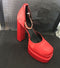 2021 New Brand Women Sandals Summer Shoes Sexy Thick High Heels Platform Black Red Yellow Dress Party Wedding Shoes Woman Pumps