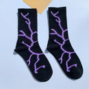 Korean Style Harajuku Skateboard Long Socks Creative Fun Lightning Hip Hop Style Socks Unisex Street Couple Socks