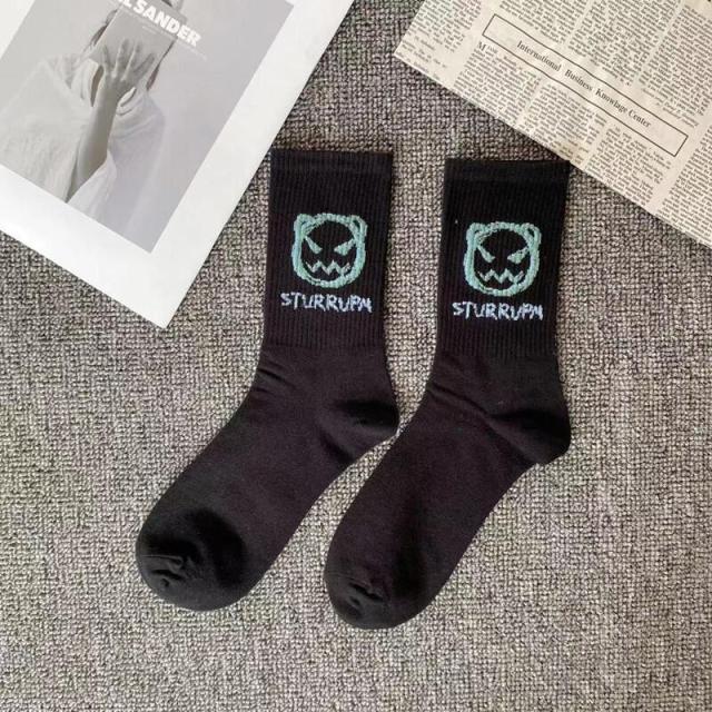 Korean Style Harajuku Skateboard Long Socks Creative Fun Lightning Hip Hop Style Socks Unisex Street Couple Socks