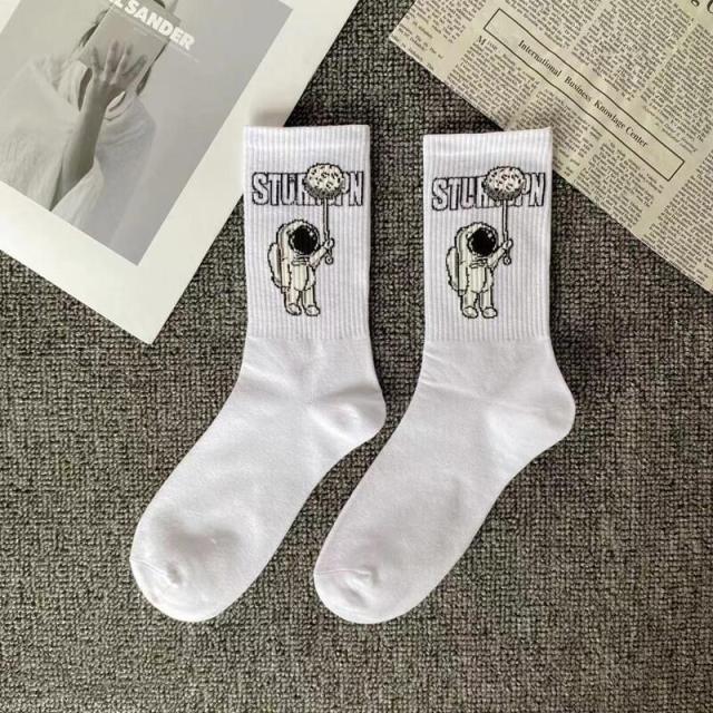Korean Style Harajuku Skateboard Long Socks Creative Fun Lightning Hip Hop Style Socks Unisex Street Couple Socks