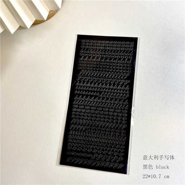 1pcs Bronzing Gold Silver Letter Number Decorative Stickers for DIY Idol Card Album Scrapbooking Diary Sticker Korean Stationery