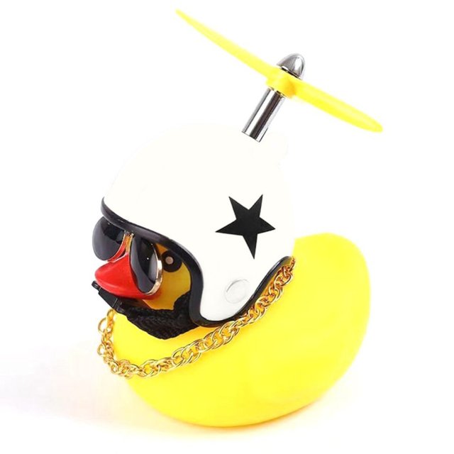 Car Gift Broken Wind Helmet Small Black Yellow Duck Car Decoration Accessories Wind-breaking Wave-breaking Duck Cycling Decor
