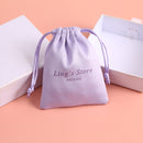 100 Personalized Logo Print Drawstring Bags Custom Jewelry Packaging Pouches Chic Wedding Favor Bags Pink Flannel Cosmetic Bags