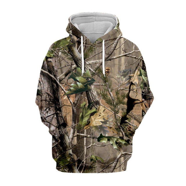 Spring And Autumn Maple Leaves Camouflage 3D Hoodies Men Women Outdoor Fishing Camping Hunting Clothing Unisex Hooded Coats Tops
