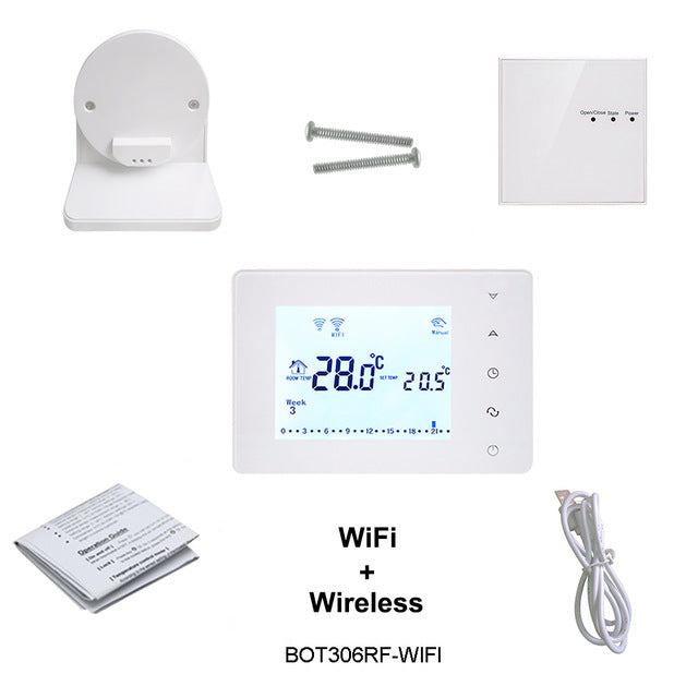 Beok RF Wireless Thermostat Wifi Smart Temperature Controller For Gas Boiler Actuator Room Heating Work With Google Home Alexa
