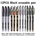 100Pcs/Set Erasable Gel Pen 0.5mm Erasable Pen Refill Rod Blue Black Ink Washable Handle For School Stationery Office Writing