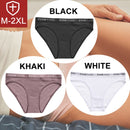 FINETOO 3PCS/Set Women Cotton Underwear Pantys Lingerie Letter Underpants Ladies 9 Solid Colors M-XXL Woman Sexy Panties Briefs