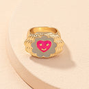 Smile Gal Ring Alien Flower Queen Rings Namel Thick Ring Size Luxury Spring Fine Lucky Jewelry Heart Clouds Rings for Women Gift