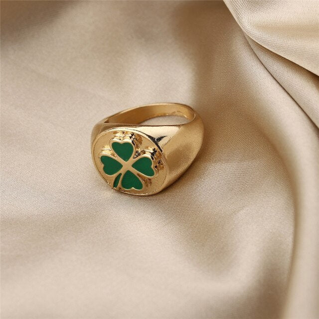 Smile Gal Ring Alien Flower Queen Rings Namel Thick Ring Size Luxury Spring Fine Lucky Jewelry Heart Clouds Rings for Women Gift