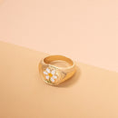 Smile Gal Ring Alien Flower Queen Rings Namel Thick Ring Size Luxury Spring Fine Lucky Jewelry Heart Clouds Rings for Women Gift