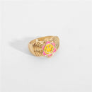 Smile Gal Ring Alien Flower Queen Rings Namel Thick Ring Size Luxury Spring Fine Lucky Jewelry Heart Clouds Rings for Women Gift