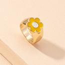 Smile Gal Ring Alien Flower Queen Rings Namel Thick Ring Size Luxury Spring Fine Lucky Jewelry Heart Clouds Rings for Women Gift